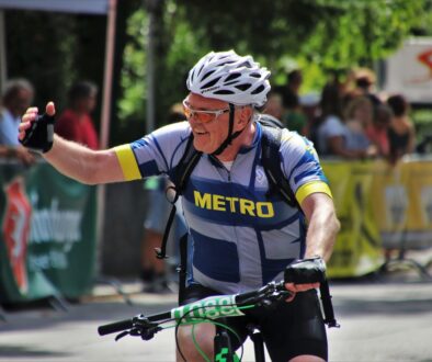 cyclist helmet bike race bike hand 4369855