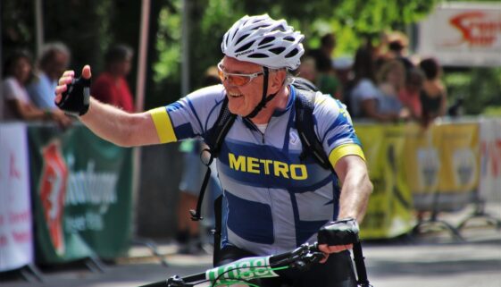 cyclist helmet bike race bike hand 4369855